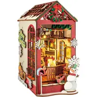 Robotime Maquette Serre-livres Book Nook Christmas Indoor Scene