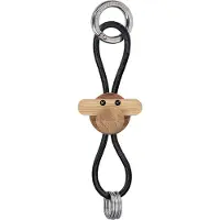 Kay Bojesen Denmark Porte-clés - Singe/Argent - Cuir Noir Teck/Limba - - UneTaille - Porte-clés