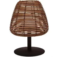 Lumisky Lampe de table sans fil - - BOHEME - H25 cm - Rotin naturel - LED blanc chaud et blanc