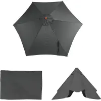 Mendler Housse De Rechange Pour Parasol Florida, Housse De Rechange Pour Parasol, Ø 3m Polyester 6 Baleines Anthracite