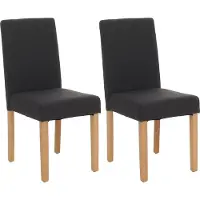 Generique Lot de 2 chaises de séjour Littau tissu noir, pieds clairs