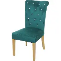 Mendler Chaise De Salle À Manger Hwc-D22, Chaise De Cuisine, Velours Riveté Vert Foncé, Pieds Dorés
