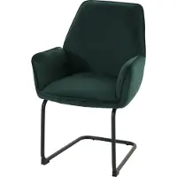 Mendler Chaise pivotante HWC-G67, chaise de salle à manger, chaise de cuisine, tissu/textile MVG, couleur verte