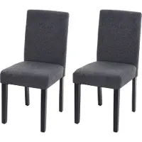 Mendler 2x chaise de salle à manger chaise de cuisine Littau textile, gris anthracite, pieds foncés
