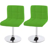 Mendler Lot de 2 chaises de salle à manger Kavala, pivotante, similicuir vert