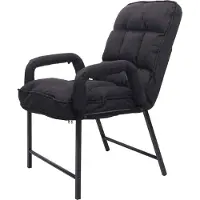 Mendler Chaise de salle à manger HWC-K40 capacité de charge 160kg dossier réglable métal tissu/textile noir