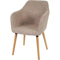 Generique Chaise de salle à manger Malmö T381 tissu, crème / gris