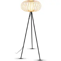 Briloner Lampadaire, nature bambou, excl. 1xE27/max.10W