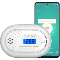 Aroha Smart Connect Détecteur de Monoxyde de Carbone Connecté - Batterie de 10 ans - Detecteur Monoxyde Carbone WiFi avec Tuya & Smartlife App