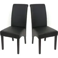 Generique 2x chaise de salle à manger M37 similicuir mat noir pieds foncés