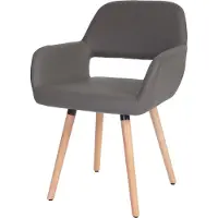 Mendler Chaise de salle à manger HWC-A50 II, fauteuil, design rétro des années 50 similicuir, gris
