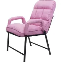 Mendler Chaise de salle à manger HWC-K40, capacité de charge 160kg dossier réglable métal tissu/textile rose