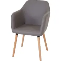 Mendler Chaise de séjour / salle à manger Malmö T381, style rétro des années 50 similicuir, taupe