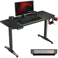 Huzaro Hero 8.5 Bureau de jeu électrique réglable en hauteur noir