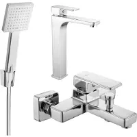 Mexen Cetus R45 Mélangeur lavabo et baignoire avec accessoires, chrome (744313R45-00)