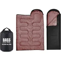 Bass Polska Sac de couchage à capuche, couette de voyage 2 en 1, noir