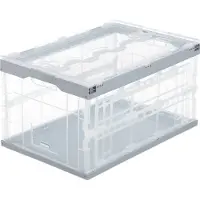 Relaxdays boîte pliante 60.0 l transparent/gris 59.5 x 39.5 x 31.5 cm