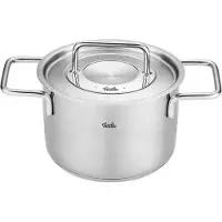 Fissler Pure Collection / Casserole en acier inoxydable (Ø 16 cm, 1,9L) Casseroles avec couvercle en métal, graduation intérieure - Induction