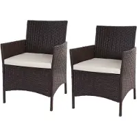 MCW Fauteuil en poly rotin Halden (lot de 2)