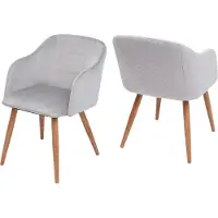 Mendler 2x chaise de séjour, salle à manger HWC-D71, fauteuil, design rétro, accoudoirs, tissu velours gris clair