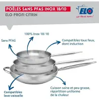 Elo Ensemble de 3 Poêles de cuisson 24, 28 et 32 cm et 3 faitouts 16, 20 et 24 cm Profi Brillant