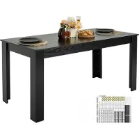 Vevor Table de salle à manger rectangulaire , grandes tables en bois de 63 pouces de long pour 4 à 6 personnes, meubles de salle à manger modernes, table de conférence pouvant supporter 140 kg
