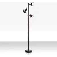B.K.Licht Lampadaire design LED métal lampe retro sur pied orientable noir 230V