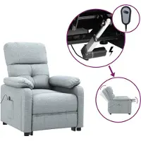 vidaXL Fauteuil relax électrique gris clair Tissu