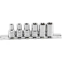Bgs 6,3 mm (1/4 pouce) SW 6EP - 12EP 6-pièces - Jeu de douilles - argent
