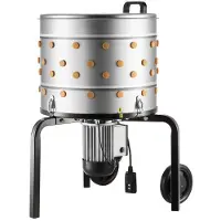 Vevor Plumeuse Volaille Électrique 900 W Plumeuse à Poulet à Tambour en Acier Inox 50x39 cm Machine à Plumer sur Roulettes pour Plumer Plumes Poules Canards Dindes