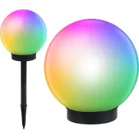 Greenblue Lampe sphérique solaire Boule lumineuse solaire Lampe de jardin avec capteur crépusculaire multicolore 20x53
