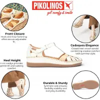 Pikolinos Femme Sandale cuir fermé T-brides Wedge Cadaques W8K-0705C1, Taille:39 EU, Couleur:Blanc