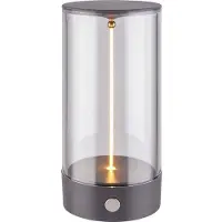 Briloner Wiggle Lampe de table LED sans fil, interrupteur à 4 positions, batterie, lumière blanche chaude, filament, anthracite, Ø7 x 14,5 cm