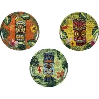 Excelsa Tiki Set van 6 pizzaborden, porselein, Assiettes, Blanc