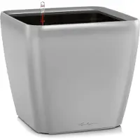Lechuza Pot Quadro Premium Ls 21 - Kit Complet, Argent Métallisé 21 Cm