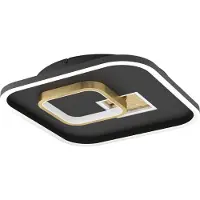Eglo TIRIOLO Applique/plafonnier Lampe éclairage - L38 x l38 x H6 cm - noir, or - IP20