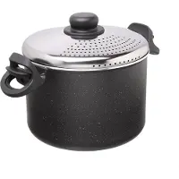 Moneta Etnea, 4 l, rond, aluminium, noir, aluminium, pierre d'Artech, céramique, gaz, halogène, plan de cuisson scellé