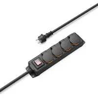 Hama multiprise 4x avec interrupteur 2,0 m noir