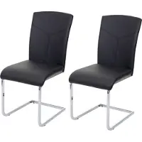 Mendler Chaise de salle à manger HWC-F36, chaise cantilever, chaise de cuisine/conférence similicuir, noir