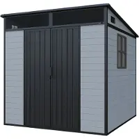 Axi Axel Abri De Jardin En Plastique, Gris | Remise Pour L'Extérieur, La Terrasse Ou Votre Allée | Armoire De Rangement | 215 X 206 X 204 Cm –
