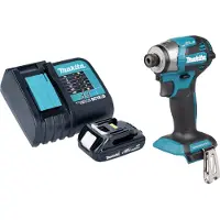 Makita DTD 173 SY1 Clé à choc sans fil 18 V 180 Nm 1/4" Brushless + 1x batterie 1,5 Ah + chargeur