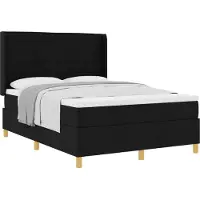 vidaXL Lit boxspring avec matelas noir 140 x 190 cm Tissu