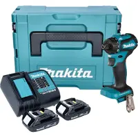 Makita DDF 083 SYJ Perceuse-visseuse sans fil 18 V 40 Nm 1/4'' Brushless + 2x batterie 1,5 Ah + chargeur + Makpac
