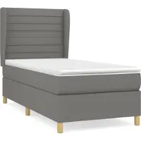 vidaXL Lit boxspring avec matelas gris foncé 90x190 cm Tissu
