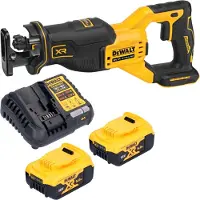 DeWalt DCS 382 P2 Scie réversible sans fil Scie sabre 18 V Brushless + 2x batterie 5,0 Ah + chargeur