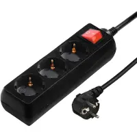 Hama ama 108835 Multiprise 3 prises avec interrupteur 5,0 m noir