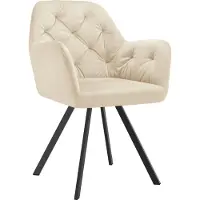 TecTake - Chaise pivotante aspect velours - Chaise de salle à manger avec accoudoirs - Assise et dossier ergonomiques - Pivotant à 180 degrés - Chaise moderne avec pieds en acier - Diverses couleurs