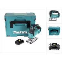 Makita DJV 182 Y1J Scie sauteuse pendulaire sans fil 18V, sans balai + 1x Batterie 1,5Ah + Makpac - sans chargeur