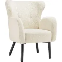 TecTake Fauteuil VÄNERSBORG rembourré avec tissu bouclé - crème