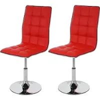 Mendler 2x chaise de salle à manger MENDLER HWC-C41, fauteuil, similicuir rouge